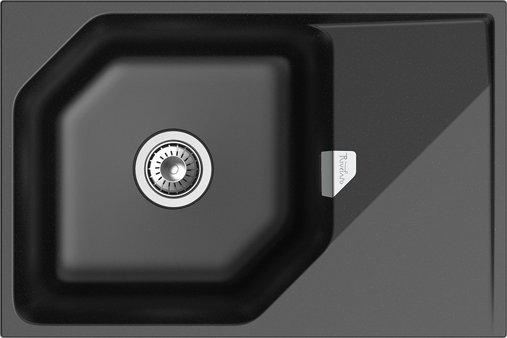 Фото товара: Rivelato LOCUS LS-75 nero, мойка, гранит, черный