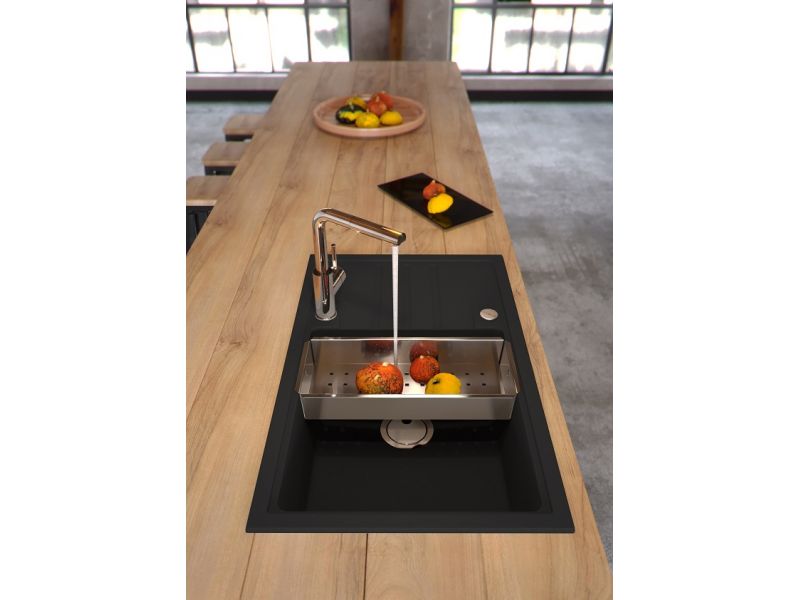 Детальное фото товара: ALVEUS INTERMEZZO 130 GRANITAL DEEP BLACK-G90, мойка, гранит, темно-черный (в комп. с сиф. 1117292)