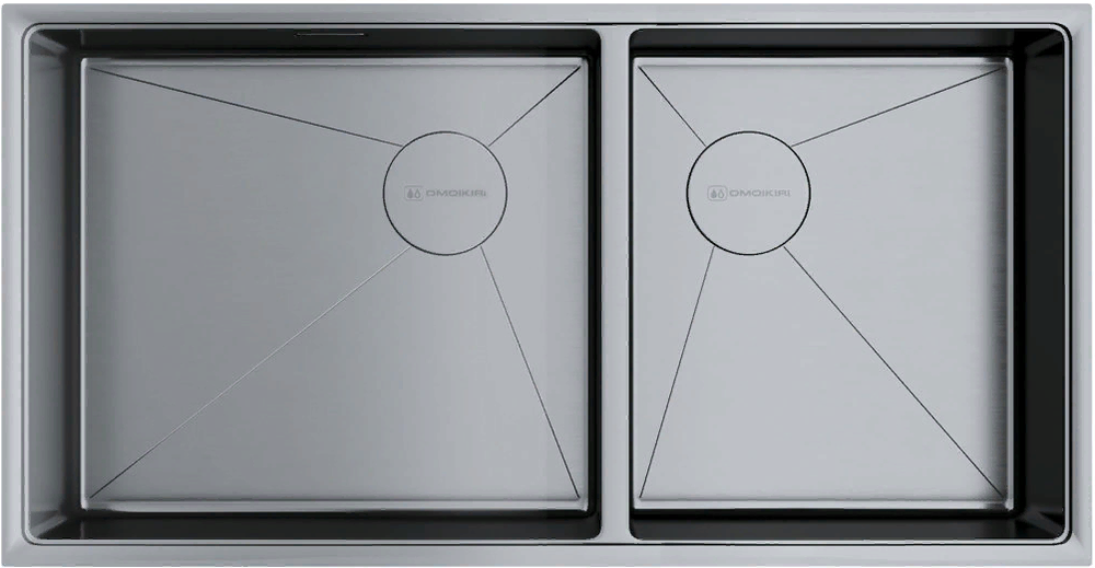 Фото товара: Omoikiri Taki 85-2-LB-U/IF-IN Side, мойка, нержавеющая сталь