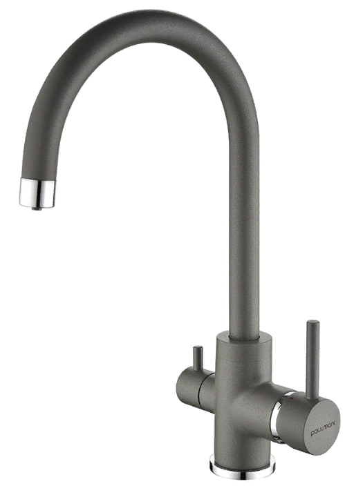 Фото товара: Paulmark ESSEN, смеситель, гранит, серый металлик