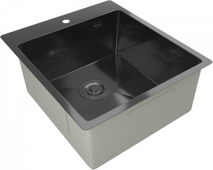 Детальное фото товара: Rivelato RINOX 4450 PVD black, мойка, нержавеющая сталь, черный