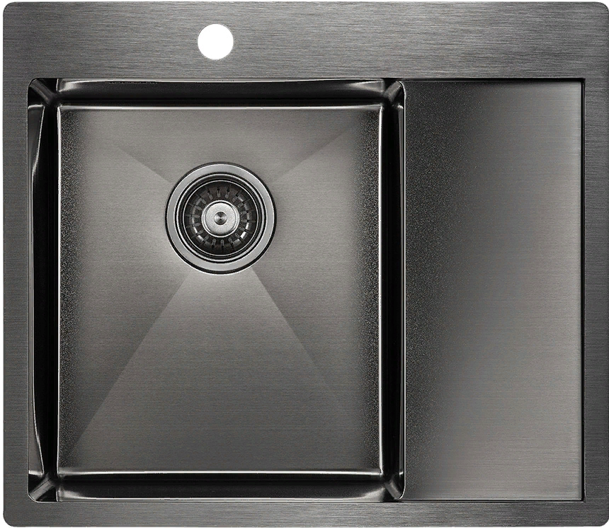 Фото товара: Paulmark KRONER 59F, мойка, нержавеющая сталь, вороненая сталь, левая