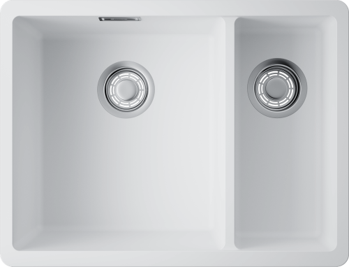 Фото товара: Omoikiri Kata 55-2-U-WH, мойка, гранит, белый