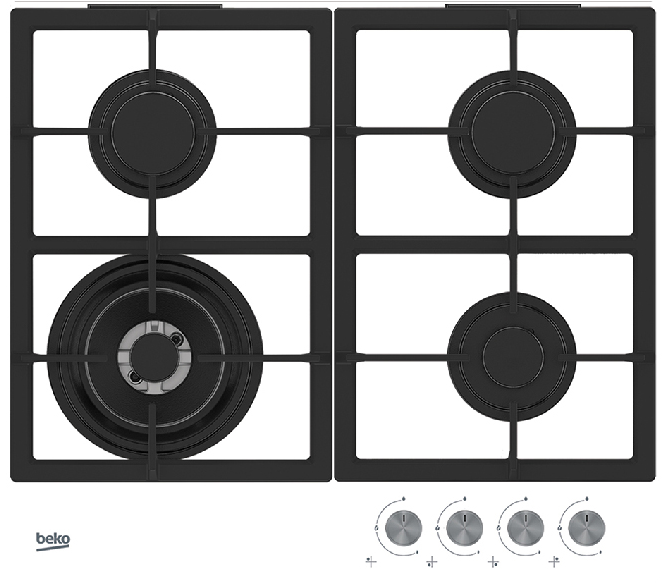 Beko HILW 64225 SW Детальное фото товара: Beko HILW 64225 SW газовая поверхность