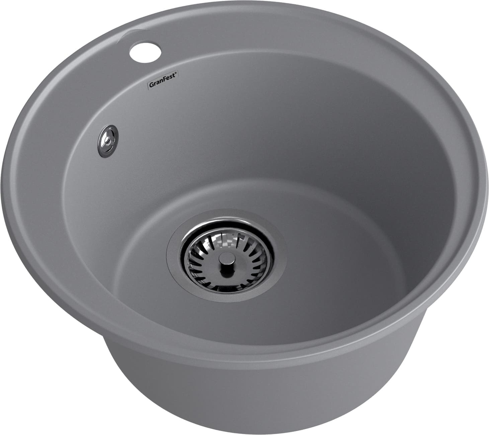 GranFest QUARZ GF-Z08, мойка, гранит, темно-серый Фото товара: GranFest QUARZ GF-Z08, мойка, гранит, темно-серый