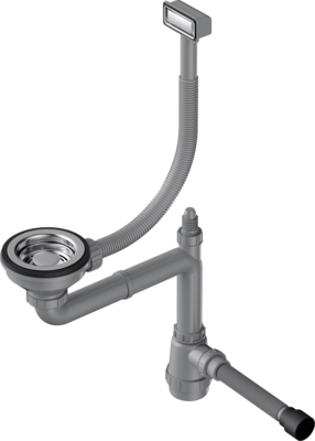 Фото товара: Omoikiri WK-1-IN Арматура для одночашевых моек с прямоугольным перелив, нерж.сталь