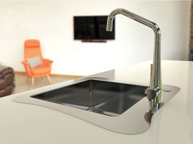 Детальное фото товара: ALVEUS JUBILEE KMB 90 FI, мойка, нерж. сталь браширован.(в компл. с сифоном 1123351 и раздел доской)