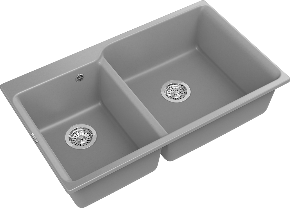 Детальное фото товара: Rivelato AXEL X-90D grigio metallizzato, мойка, гранит, серый металлик