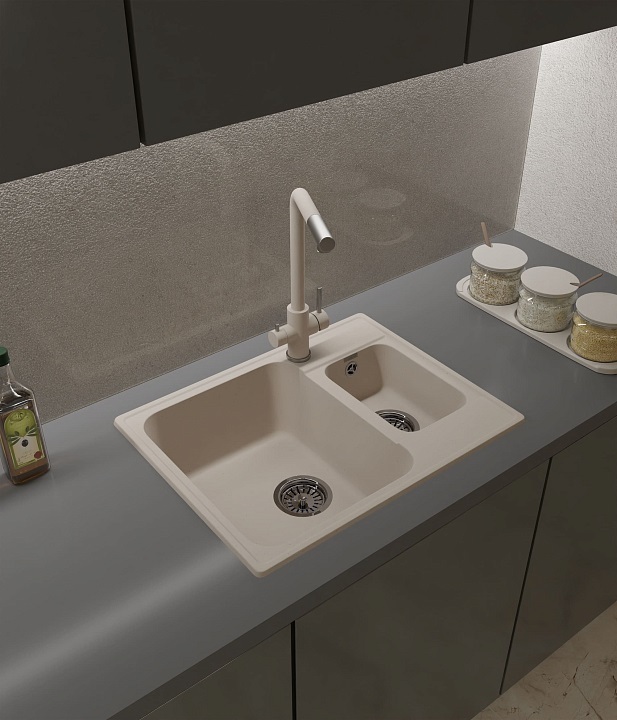 Детальное фото товара: GranFest QUARZ GF-Z09, мойка, гранит, белый