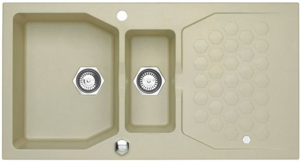 Фото товара: ALVEUS SENSUAL 70 GRANITAL+ PEBBLE-G02M, мойка, гранит, светло бежевый (с сифоном 1104729)