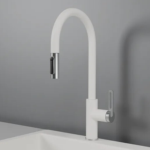 Детальное фото товара: GRANULA 8168 смеситель, гранит, арктик (белый)