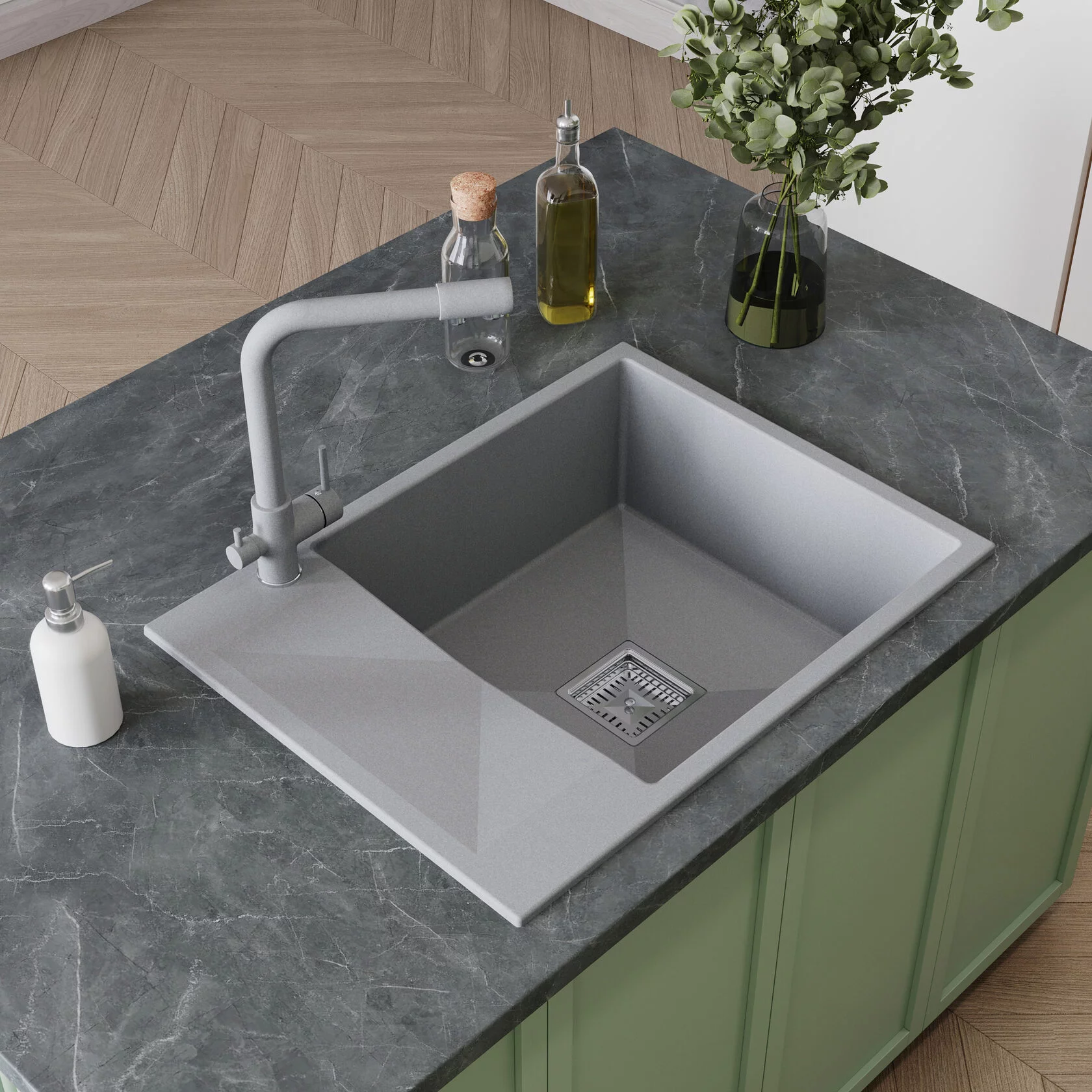 Детальное фото товара: Tolero BLADE 660, мойка, гранит, платина