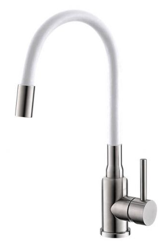 Фото товара: ALVEUS GENESIS FLEXA WHITE SAT, смеситель, белый