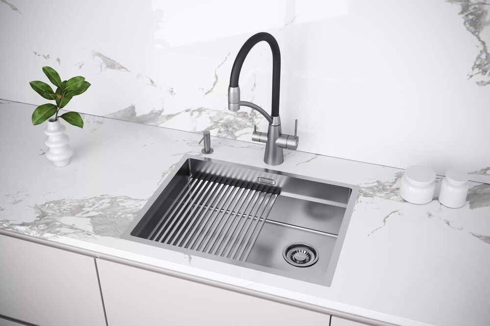 Детальное фото товара: Paulmark NEXT-PRO 58 UNI, мойка, нержавеющая сталь брашированная