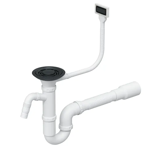 Фото товара: GRANULA сифон одинарный с прямоугольным переливом черный матовый (A2A-1 Black)