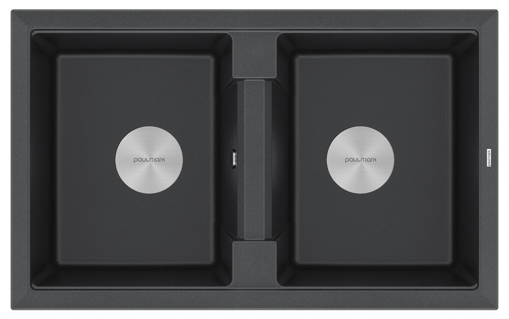 Фото товара: Paulmark TANDEM 80/2, мойка, гранит, черный