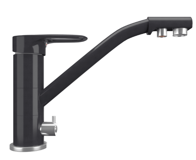 Фото товара: Maunfeld MFQT-10DGR, смеситель, гранит, темно-серый