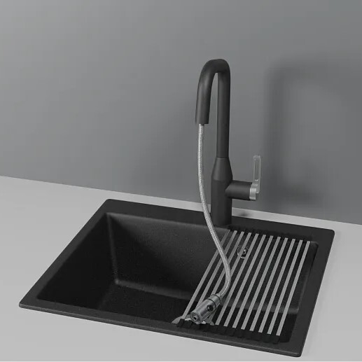 Детальное фото товара: GRANULA 8171 смеситель, гранит, черный