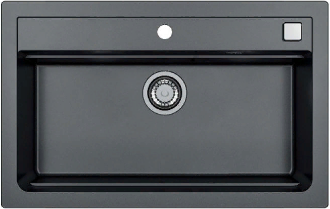 Детальное фото товара: ALVEUS GRANITAL ATROX 40 CARBON - G91, мойка, гранит, черный в комплекте с сифоном 1132823)