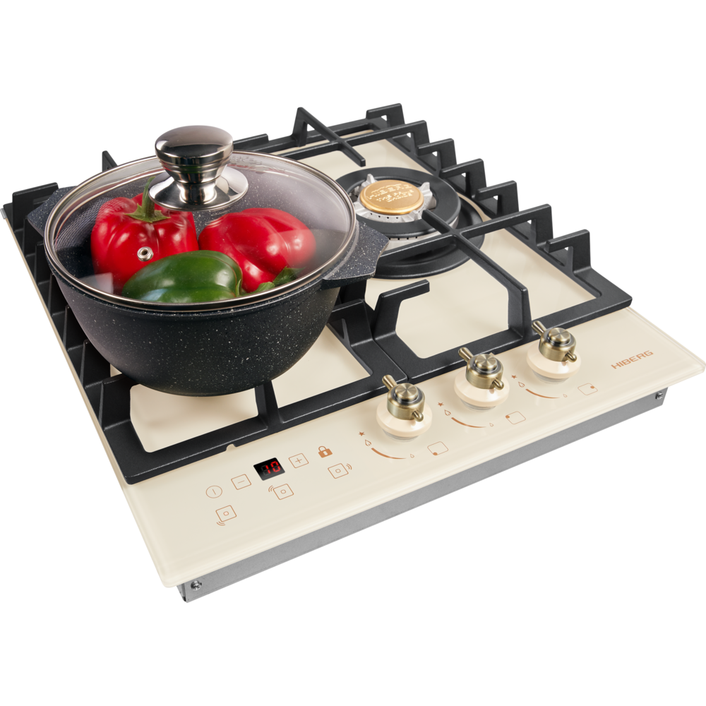 HIBERG VM 4535 Y Детальное фото товара: HIBERG VM 4535 Y газовая поверхность