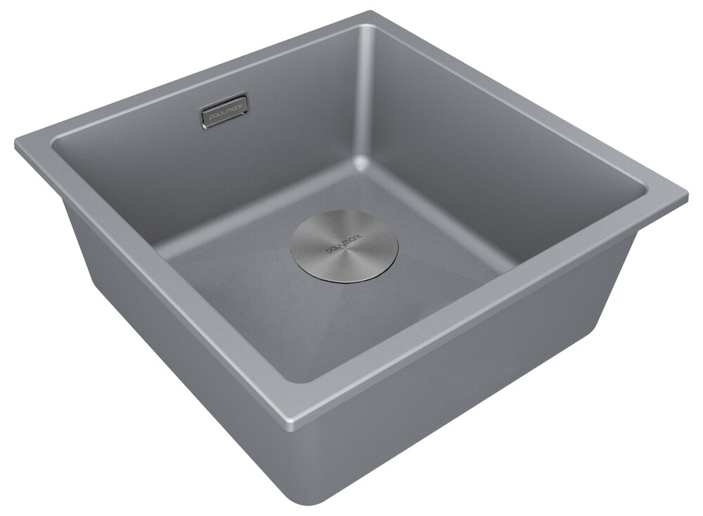 Детальное фото товара: Paulmark LUMI 45UNI-SKEW, мойка, гранит, серый металлик