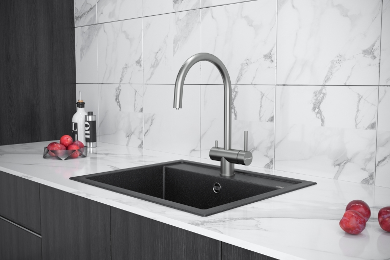 Детальное фото товара: KUCHENSTERN DRIM-F, смеситель, нержавеющая сталь