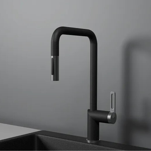 Фото товара: GRANULA 8173 смеситель, гранит, черный