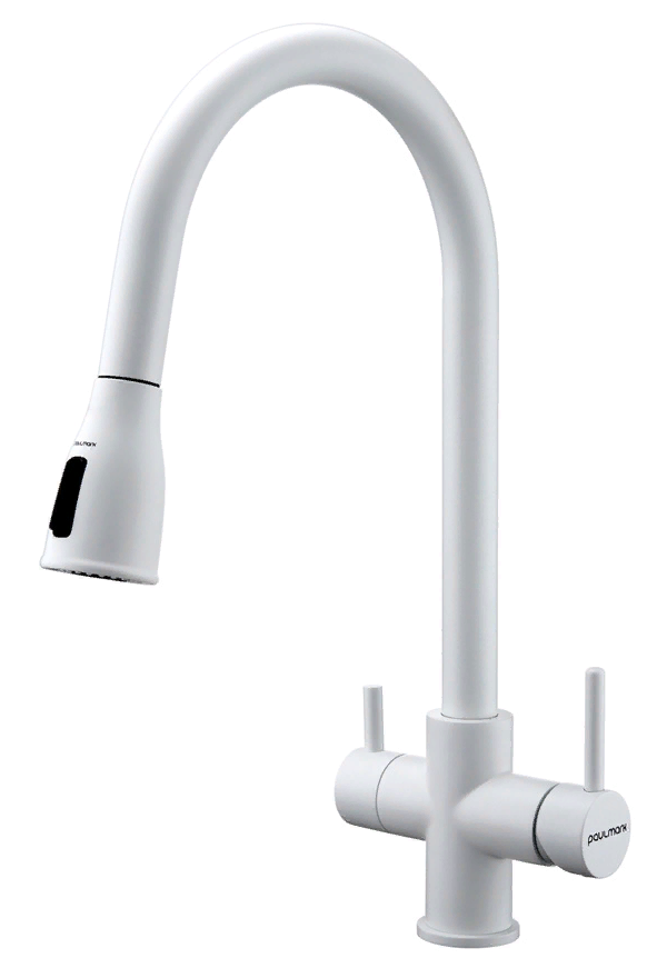 Фото товара: Paulmark LANGE, смеситель, белый матовый