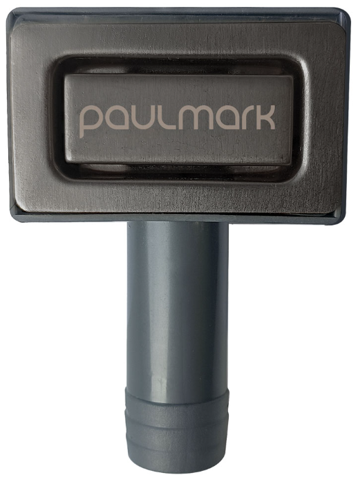 Paulmark PM22-BS, перелив прямоугольный с логотипом, брашированная нержавеющая сталь Детальное фото товара: Paulmark PM22-BS, перелив прямоугольный с логотипом, брашированная нержавеющая сталь