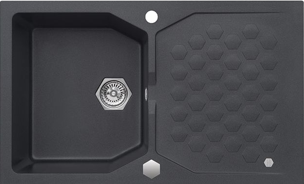 Фото товара: ALVEUS SENSUAL 30 GRANITAL+ TWILIGHT-G05M, мойка, гранит, черный металлик (в компл. с сиф.1101462)