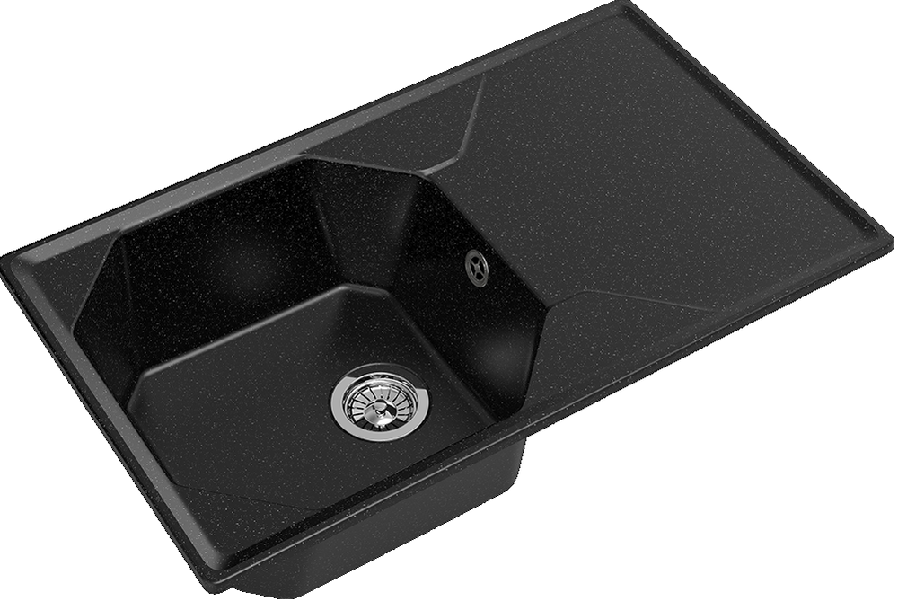 GranFest UNIQUE GF-U-840L, мойка, мрамор, черный Детальное фото товара: GranFest UNIQUE GF-U-840L, мойка, мрамор, черный