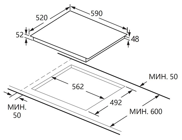 Детальное фото товара: Konigin Libra C604 TBK стеклокерамическая поверхность