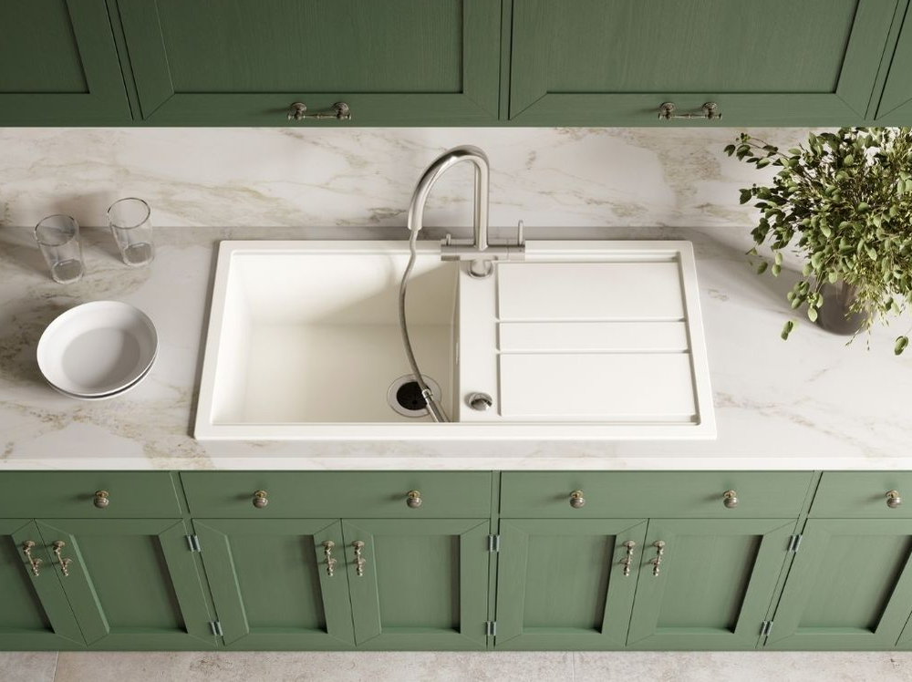 Детальное фото товара: Omoikiri Kitagawa 100-WG, мойка, керамика, wind green