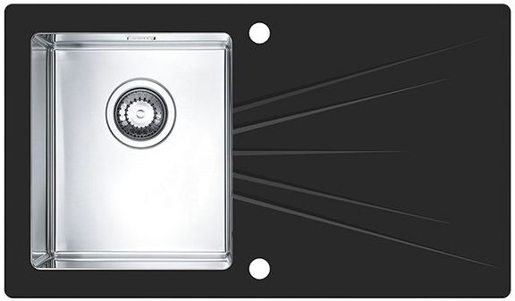 Фото товара: ALVEUS KARAT 10, мойка, нержавеющая сталь/стекло, черный (в компл.с сифоном 1127251)