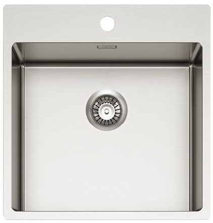 Фото товара: ALVEUS NOX 110 BRS, мойка, нержавеющая сталь (в комплекте с интегрированным сифоном)