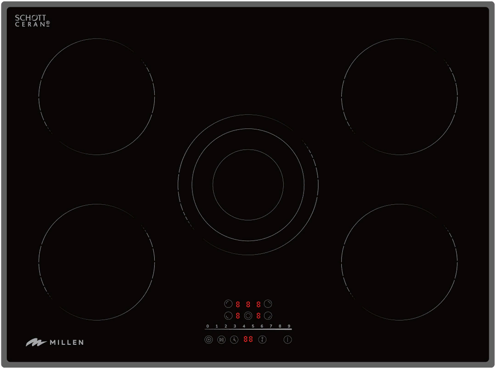 Фото товара: MILLEN MEH 702 BL стеклокерамическая поверхность