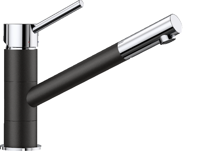 Фото товара: Blanco Kano, смеситель, гранит, черный/хром