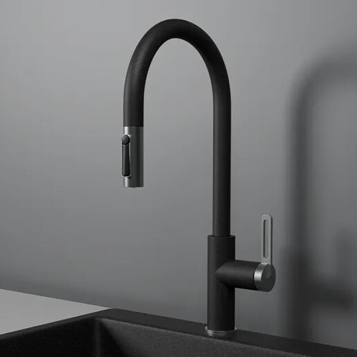 Фото товара: GRANULA 8168 смеситель, гранит, черный