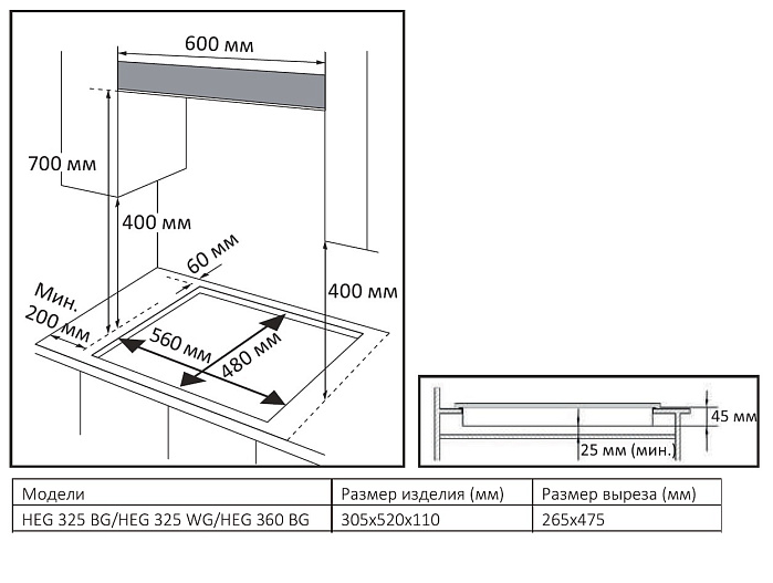 Детальное фото товара: Evelux HEG 360 BG газовая поверхность