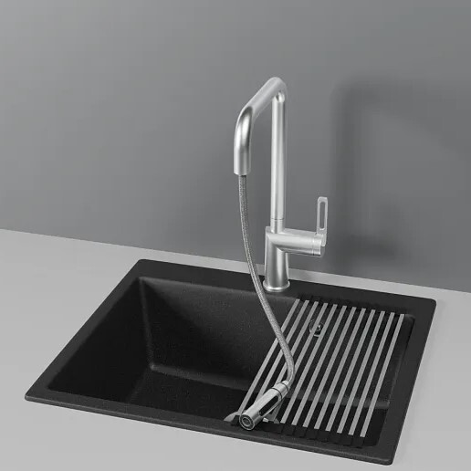 Детальное фото товара: GRANULA 8173 смеситель, гранит, нержавеющая сталь