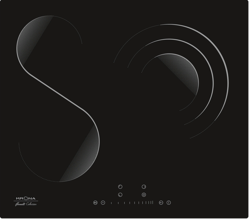 Фото товара: Krona TERZO 60 BL стеклокерамическая поверхность