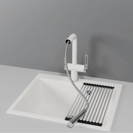 Детальное фото товара: GRANULA 8170 смеситель, гранит, арктик (белый)