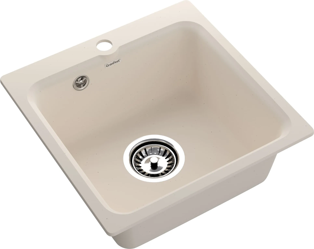 GranFest GF-SMART 430, мойка, мрамор, белый Детальное фото товара: GranFest GF-SMART 430, мойка, мрамор, белый