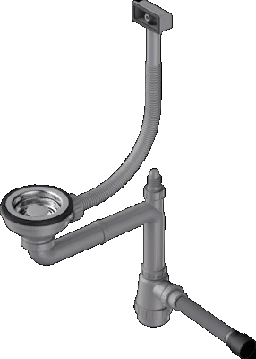 Фото товара: Omoikiri WK-1-S-IN Арматура для одночашевых моек со скрытым переливом, нержавеющая сталь