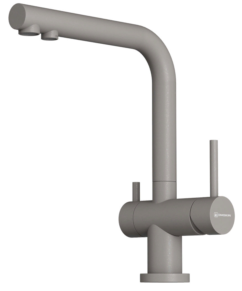 Omoikiri Nagano-P-GR, смеситель, гранит, leningrad grey Детальное фото товара: Omoikiri Nagano-P-GR, смеситель, гранит, leningrad grey
