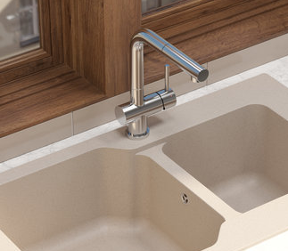 Детальное фото товара: Omoikiri Koriyama-SB-BN, смеситель, нержавеющая сталь