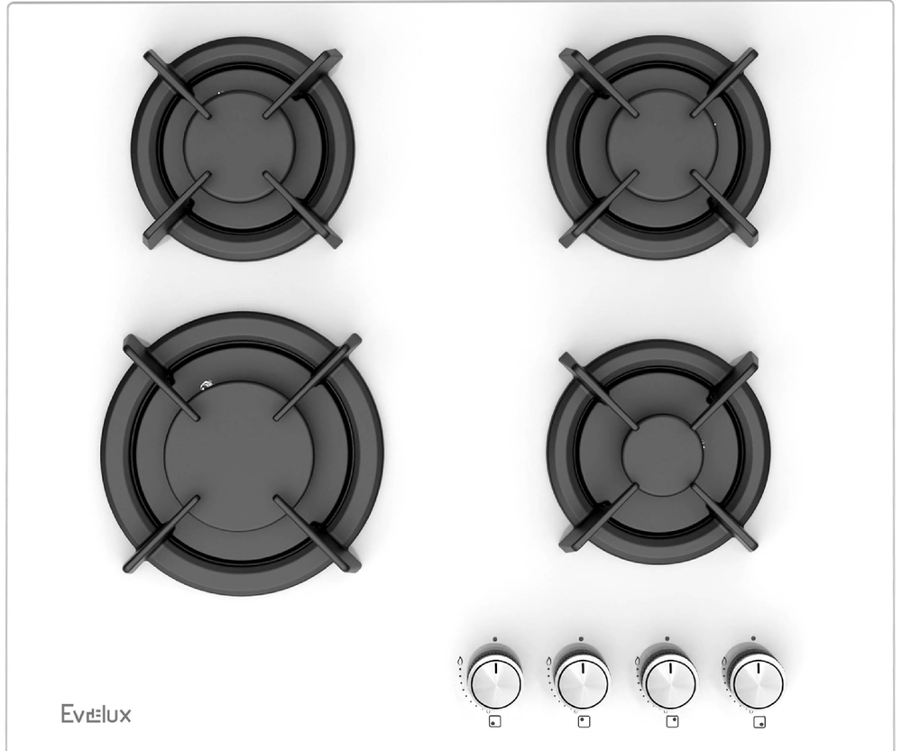 Фото товара: Evelux HEG 605 WG газовая поверхность