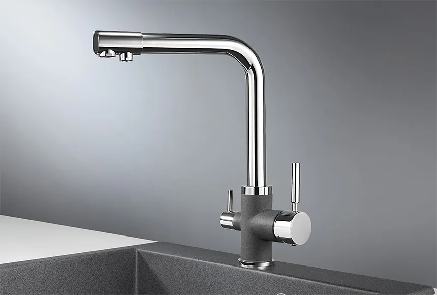 Детальное фото товара: GRANULA 3015 смеситель, гранит, хром/графит