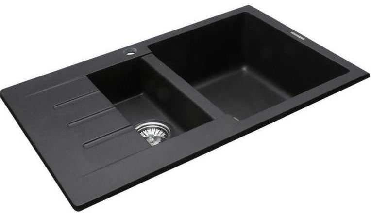 LAVA D.2 BASALT, мойка, гранит, черный Детальное фото товара: LAVA D.2 BASALT, мойка, гранит, черный