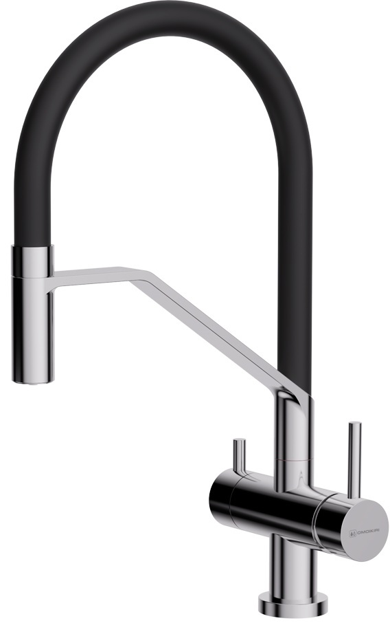 Фото товара: Omoikiri Akeno-C-BL, смеситель, хром/черный